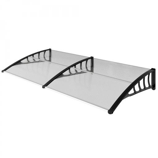 Tejadillo de Protección 200x96x27 cm Marquesina Exterior para Puertas y Ventanas contra Sol y Lluvia Transparente [8]