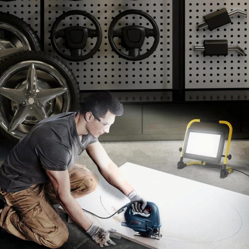 Foco LED con 8500 Lúmenes IP65 6500K Resistente a la Intemperie Ajustable y Portátil 35x20x32 cm Amarillo