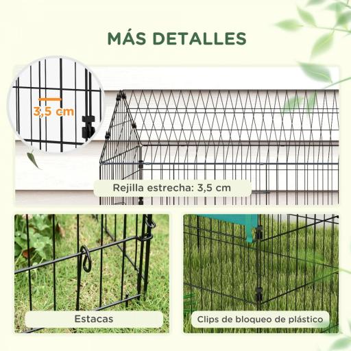 Jaula para Animales Pequeños de Acero con Puertas y Tela Superior para Conejos Chinchillas Gallinas 185x75x75 cm Verde [1]