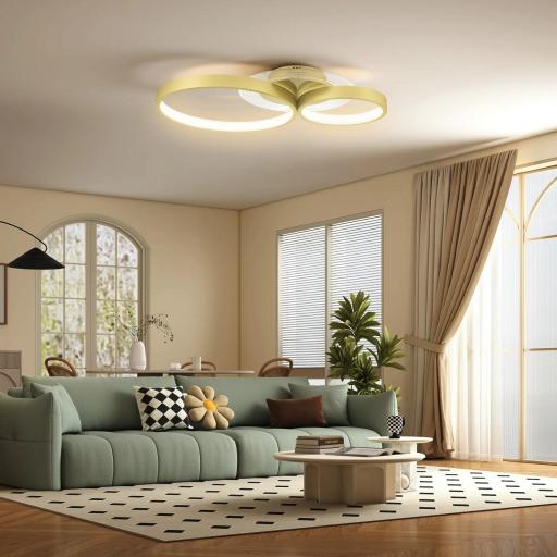 Lámpara de Techo LED 40W 3000 K/4000 K/6500 K para Dormitorio Salón Cocina Comedor Dorado
