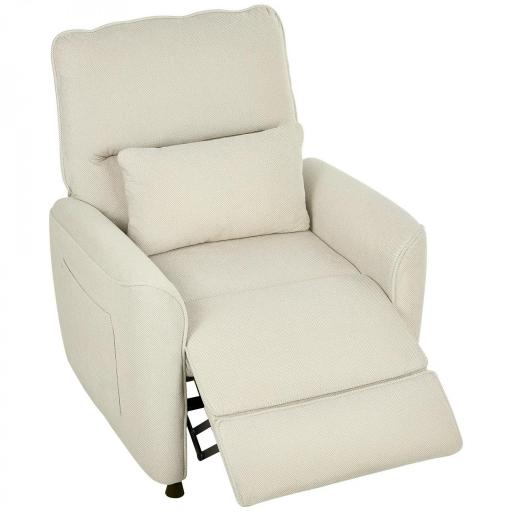 Sillón Relax Reclinable Eléctrico con Calor Lumbar Masaje Vibración Motor Silencioso Función de Memoria Crema [9]