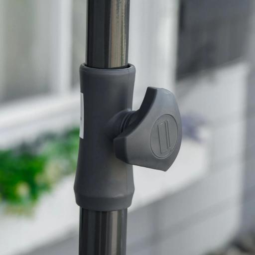 Sombrilla de Terraza de Aluminio 198x130x245 cm Parasol de Jardín Rectangular con Función de Inclinación Verde [6]