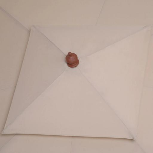 Sombrilla de Jardín 3x3x3 m con Doble Techo Sistema de Polea Impermeable para Terraza Balcón Exterior Beige [6]