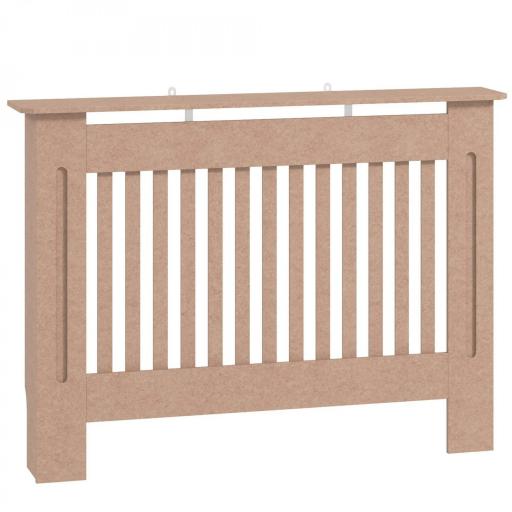 Cubre Radiador Cubierta para Radiador con Dispositivo Antivuelco Diseño Moderno 112x19x81cm Madera Natural [8]
