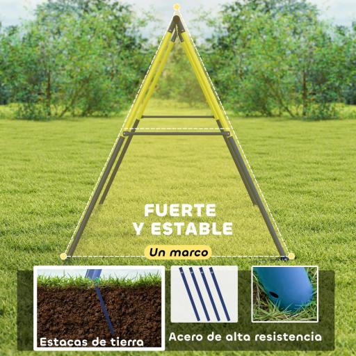 Estructura de Columpio Infantil Metálica para 2 Columpios Carga 150 kg para Asiento de Columpio Nido Azul [3]