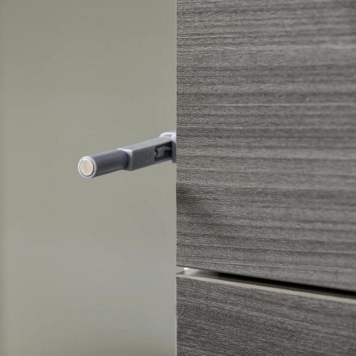 Aparador para Cocina con 2 Puertas 2 Cajones Marco de Blanco Brillante Estante Ajustable Apertura a Presión Armario de Almacenamiento para Dormitorio Salón 79x36x74 cm Gris [3]