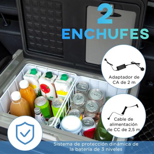 Nevera Compresor Portátil 40L Nevera Portátil Eléctrica para Coche Congelador CC 12V/24V hasta -20℃ con Pantalla LED Táctil Asa Retráctil Ruedas para Camping Viajes 71,1x46x44 cm Negro [4]