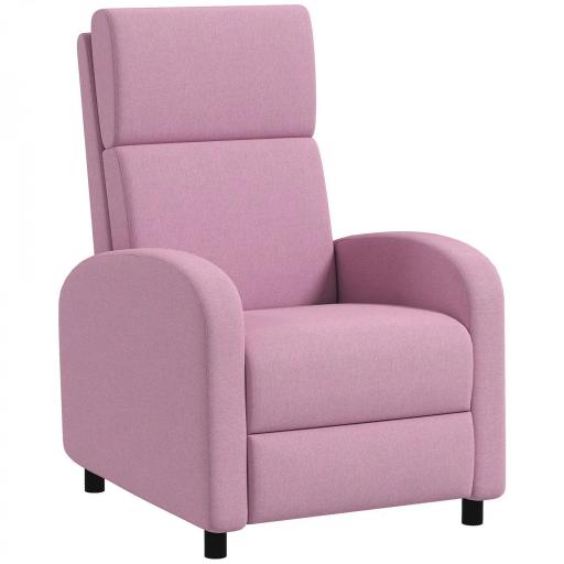 Sillón Relax Reclinable hasta 160° Sofá Reclinable Moderno con Reposapiés Soporta hasta 120 kg 64x86x102 cm Rosa [8]