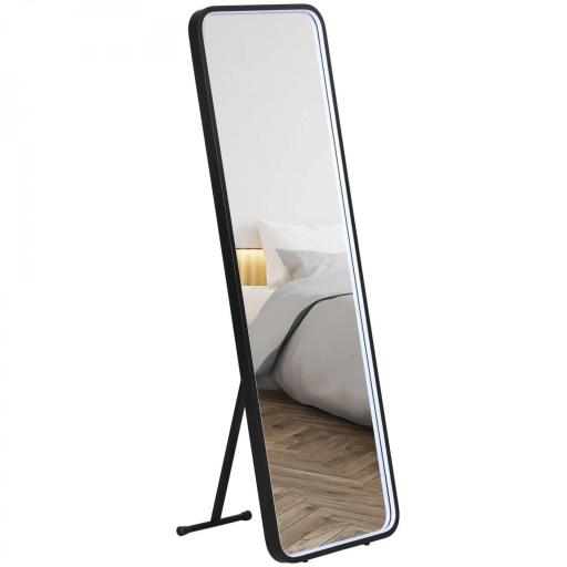 Espejo de Cuerpo Entero con Luces LED Espejo de Pie 151,5x50 cm Independiente o Pared con Luz Ajustable de 3 Colores [9]
