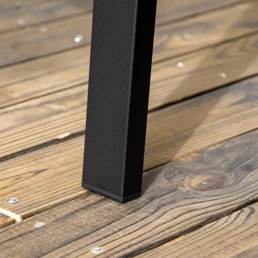 Banco de Jardín de Acero Banco de 2 Plazas con Respaldo Decorativo para Terraza Patio 127x63x83 cm Negro [7]