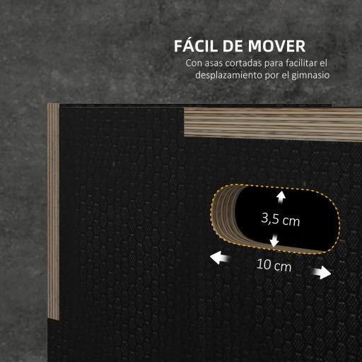 Cajón de Salto Pliométrico de Madera con Mangos Huecos Carga 120 kg para Casa Oficina Gimnasia 40,5x35,5x30,5 cm Negro [3]