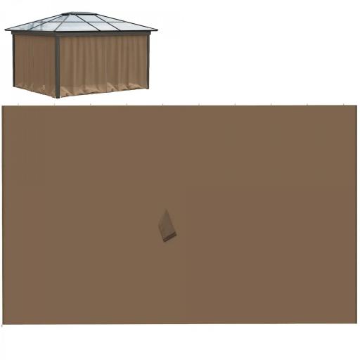  4 Paredes Laterales para Cenador 3x2 m con Ganchos Cortinas sin Ventanas para Carpa de Jardín Exterior Fiesta Marrón [9]