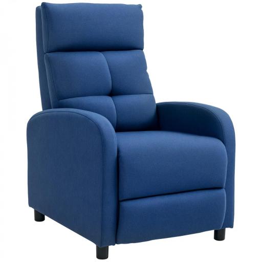 Sillón Reclinable Manual Sofá Individual con Reclinación hasta 155º Carga 150 kg Azul [9]