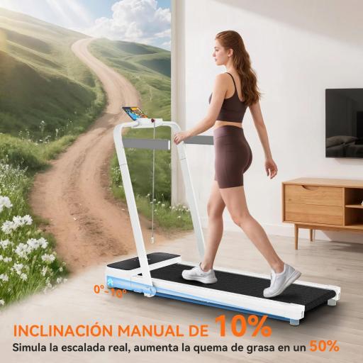 Cinta de Correr Plegable Inclinado Debajo del Escritorio con 2.5HP 0-12 KM/H Pantalla LED Control Remoto y Soporte [7]