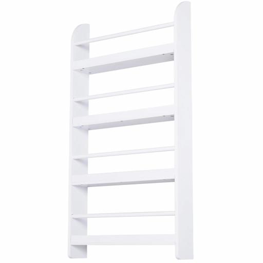 Estantería de Pared de Libros con 4 Estantes Librería Infantil para Hogar Oficina Carga 30kg 59x12x113cm Blanco [5]