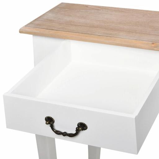 Mesa de Consola con 2 Cajones Diseño de Retro para Entrada Pasillo Sala de Estar Dormitorio Pino 87x34x78,5 cm Blanco [7]