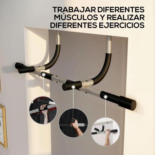 Barra de Dominadas en Techo Barra para hacer Dominadas Barra de Tracción para Entrenamiento Carga 110kg 92x40x17cm Negro [3]