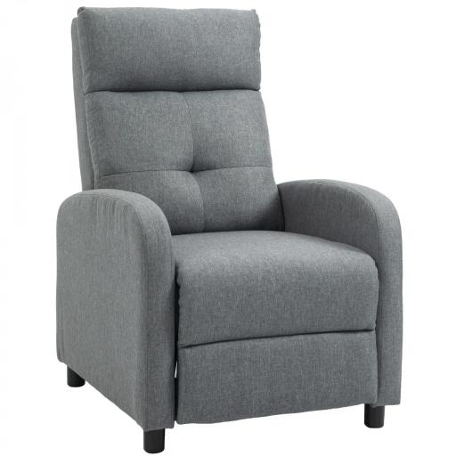 Sillón Reclinable Manual Sofá Individual con Reclinación hasta 155º Carga 150 kg Gris [10]