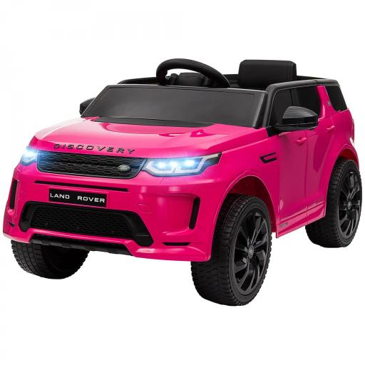 Coche Eléctrico para Niños con Licencia Land Rover Discovery Sport con Batería 12V Mando a Distancia Faros y Música Rosa [8]