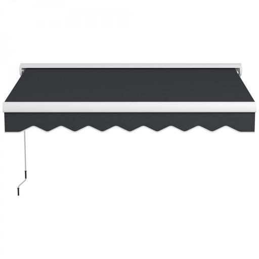 Toldo Eléctrico Retráctil y Manual 250x200 cm Toldo Portátil con Mando a Distancia Manivela Marco de Aluminio Gris [8]