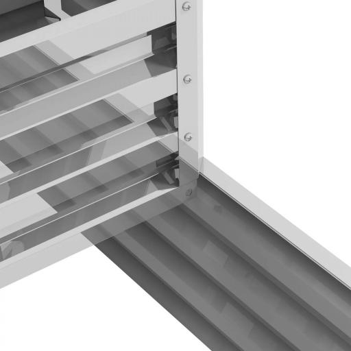 Jardinera Exterior de Acero Galvanizado con Diseño de Escalera Base Abierta para Cultivos Plantas 120x101x58 cm Plata [5]