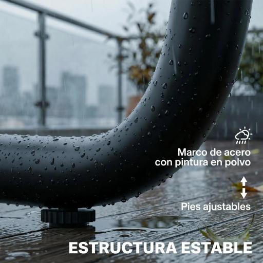 Conjunto Jardín Exterior de 4 Piezas con 2 Sofás 2 Plazas 2 Mesas de Vidrio Cojines Fundas Extraíbles y Bolsillos Caqui [4]