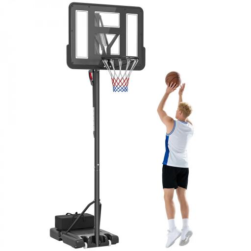 Canasta de Baloncesto para Exteriores/Interiores Altura Ajustable 235-305 cm con Ruedas Base Rellenable Bolsa de Peso [8]