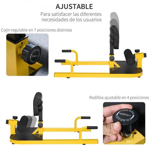 3-en-1 Máquina Equipo de Sentadilla para Ejercicios Abdominales Tablero Supino Multifuncional Ayuda en Cuclillas Equipo Amarillo [4]