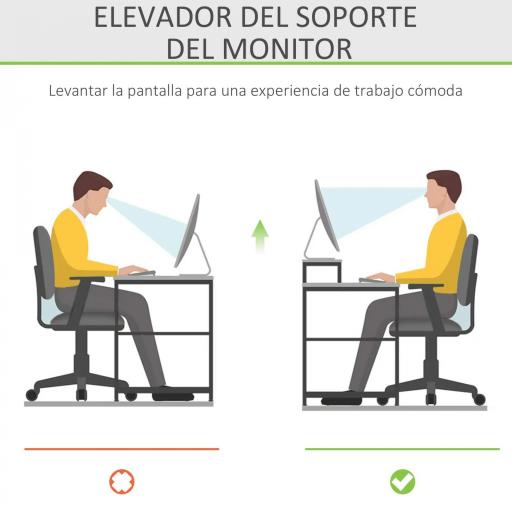 Soporte para Monitor de Bambú Organizador de Escritorio para Ordenador Portátil 49x25,5x11,5 cm Natural [2]