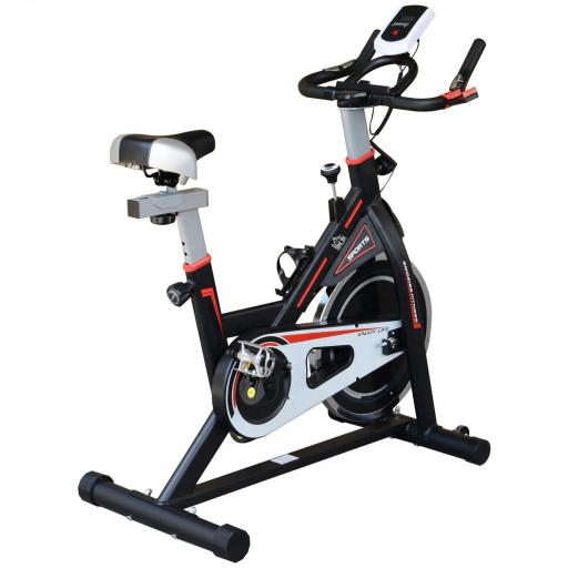 Bicicleta Estática con Volante de 8 kg Pantalla LCD Pulsómetro Sillín y Manillar Ajustables 103x48x115 cm Negro [9]
