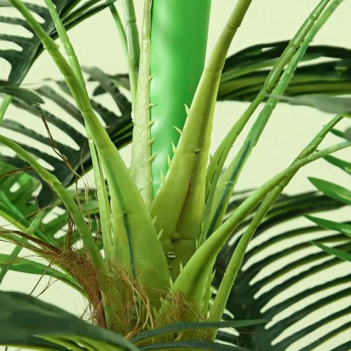Planta Artificial Decorativa 160 cm Palmera Artificial con Maceta y Hojas para Interior Verde [7]