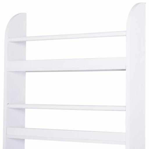 Estantería de Pared de Libros con 4 Estantes Librería Infantil para Hogar Oficina Carga 30kg 59x12x113cm Blanco [7]
