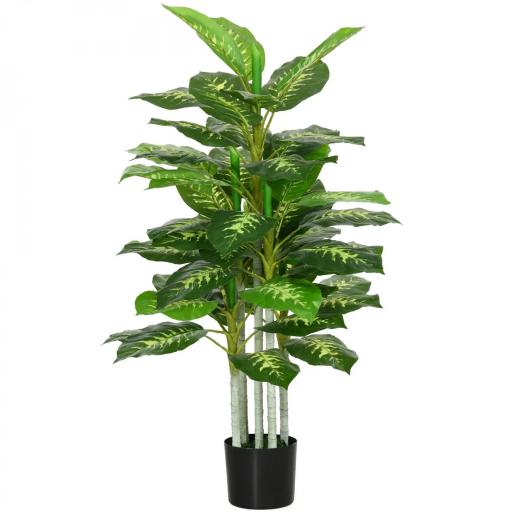 Aglaonema Artificial Planta Sintética de 120 cm con 53 Hojas Decoración para Hogar Oficina Verde [8]