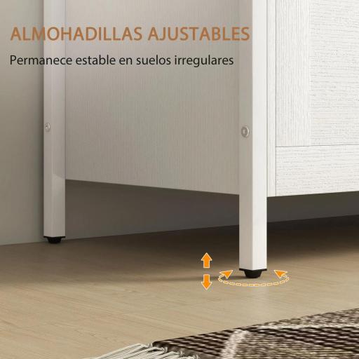 Baúl de Almacenaje para Dormitorio 95 L con Tapa Banco de Almacenaje con Bisagra de Seguridad 80x40x50 cm Blanco Veteado [5]
