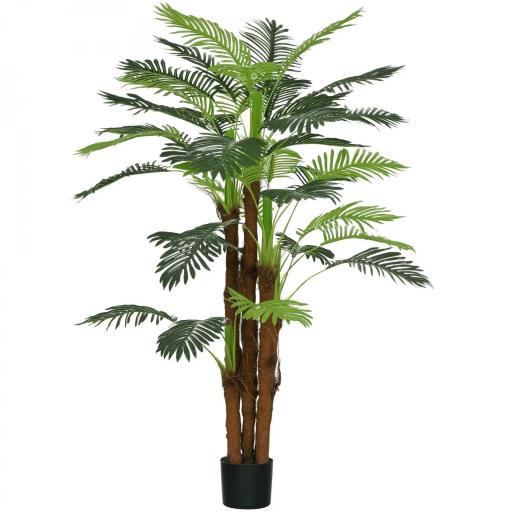 Planta Artificial Decorativa 160 cm Palmera Artificial con Maceta y Hojas para Interior Verde [9]