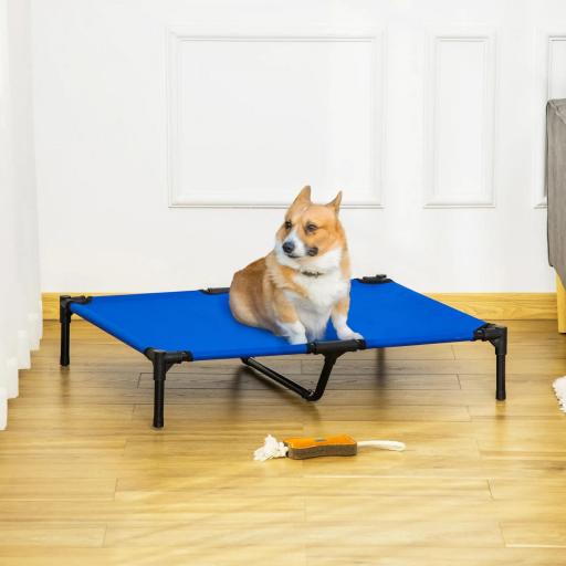 Cama Elevada para Perros Refrescante y Transpirable Cama para Perros Grandes 92x76x18 cm para Interior Exterior Azul
