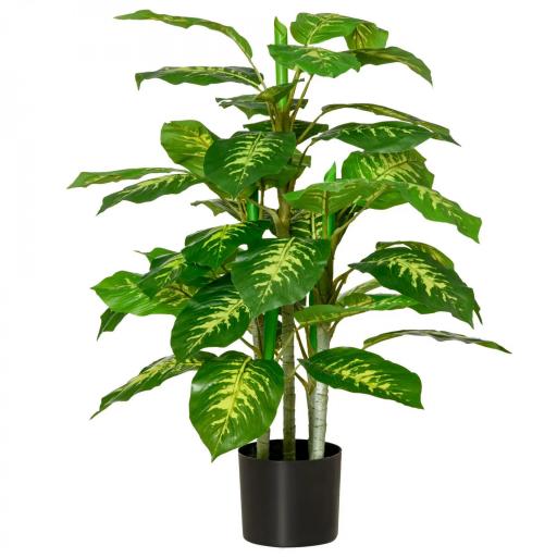 Aglaonema Artificial Planta Sintética de 95 cm con 42 Hojas Decoración para Hogar Oficina Verde [4]