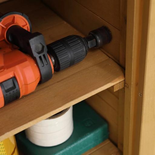 Armario de Jardín 0,24 m² 75x40x90 cm con 4 Estantes y Techo de Galvanizado para Almacenamiento de Herramientas Natural [7]