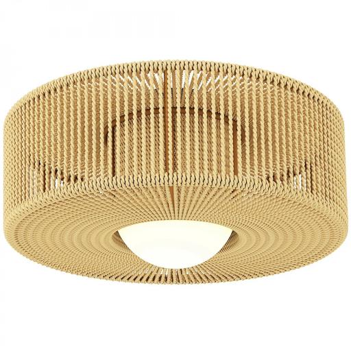 Lámpara de Techo LED Bohemio 20W 3000 K con Pantalla de Cuerda de Lino para Dormitorio Salón Cocina Comedor Marrón [9]