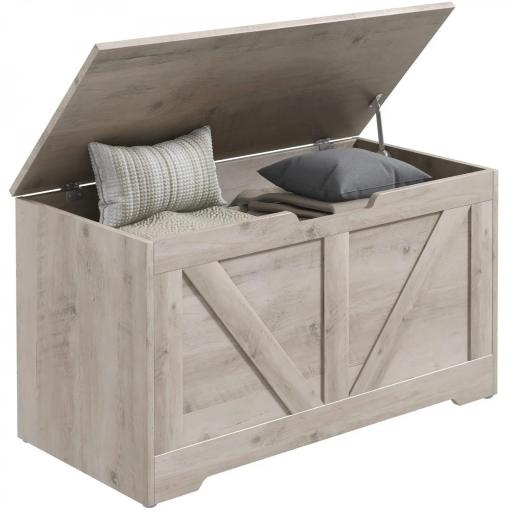 Baúl de Almacenaje para Dormitorio 100 L Puff de Almacenaje con Tapa Bisagra de Seguridad 80x40x45 cm Gris [8]