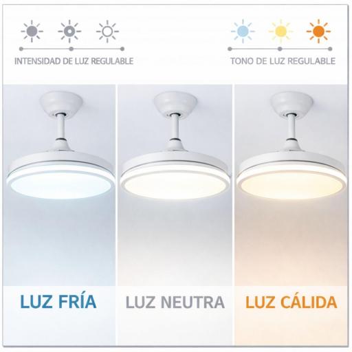 Ventilador de Techo con Lampara Led Modelo Extra Flow, mando a distancia 3 años de Garantia [5]