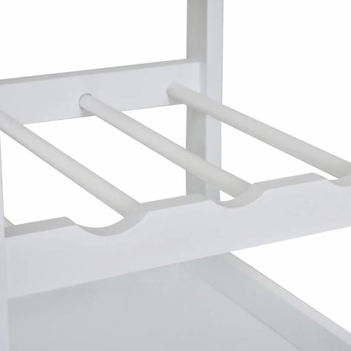 Carrito de Cocina Carro de Servicio Multifuncional de 4 Niveles con Ruedas Cajón Estantes y Botellero 37x37x76 cm Blanco [6]