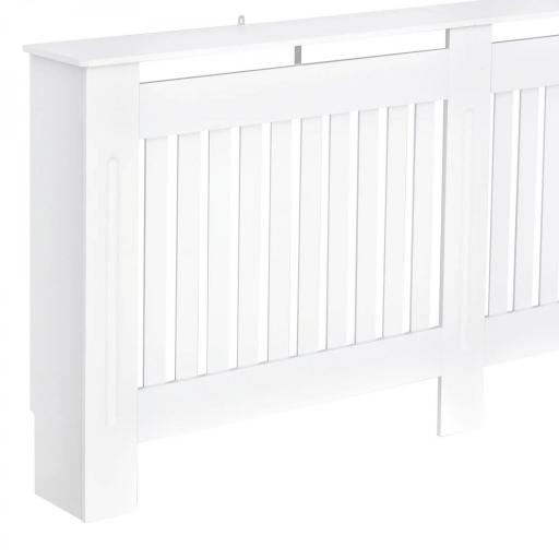 Cubreradiador de MDF Cubierta para Radiador para Salón Dormitorio Pasillo 172x19x81 cm Blanco [9]