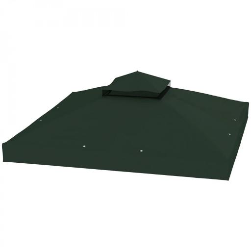 Toldo de Recambio 3x3 m con Techo Doble con Orificios de Drenaje y Protección UPF30+ Verde Solo Toldo NO Incluye Marco [8]