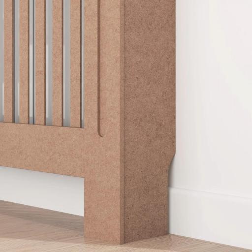 Cubre Radiador Cubierta para Radiador con Dispositivo Antivuelco Diseño Moderno 112x19x81cm Madera Natural [7]
