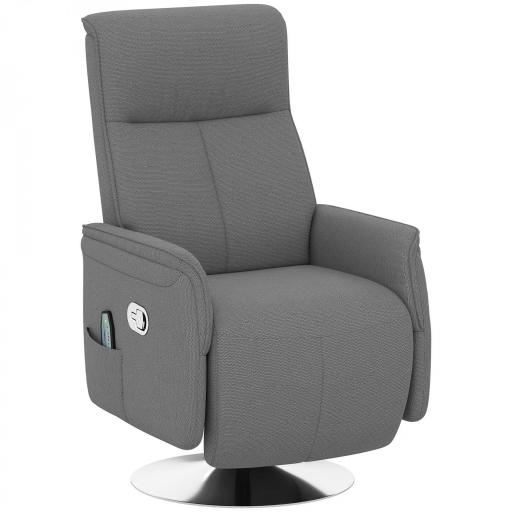 Sillón de Masaje Eléctrico con Reposapiés Sillón Relax Giratorio y Reclinable con Mando 68,5x77x117 cm Gris [9]