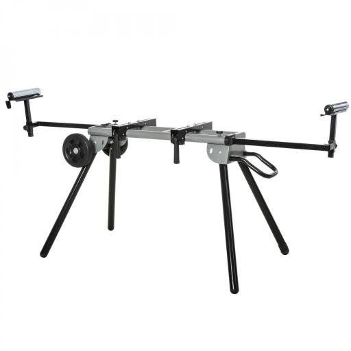 Soporte Universal para Sierra Ingletadora Plegable con Distancia de Trabajo Ajustable Fácil de Transportar y Almacenar 123,5-245x73x96 cm Negro [2]