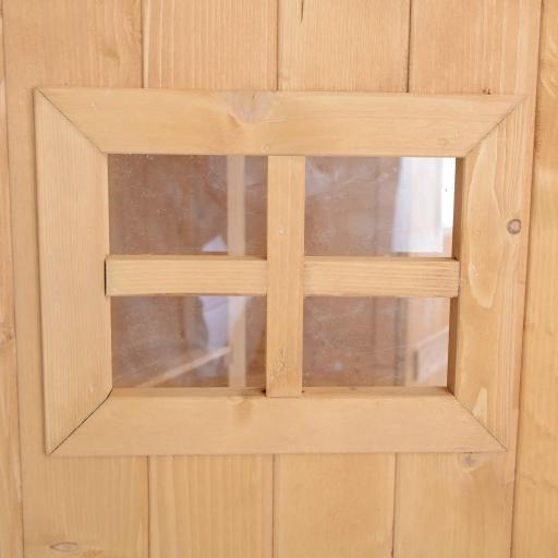 Armario de Madera para Exterior para Herramientas de Jardinería con Doble Puerta y Estantes 127,5x50x164 cm Natural [7]