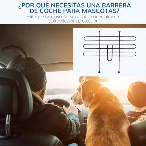 Barrera Protectora de Coche para Perros Reja de Protección Universal de Acero para Maletero Equipaje Automóvil Ajustable en Ancho y Altura 87-135 x 85-120 cm Negro [6]