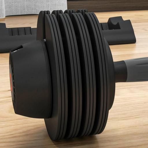 Mancuerna Ajustable 4 en 1 10 kg Ajuste Rápido de Peso con Base de Almacenaje Mango Antideslizante para Gimnasio en Casa [6]